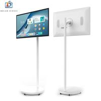 Écran mobile intelligent sans fil USB de 32 pouces, Android 13, écran tactile rotatif, roues cachées, batterie, streaming, médias sociaux