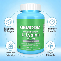 Comprimés de chlorhydrate de L-Lysine OEM 1000 mg |   Complément d'acides aminés en marque privée, 100 comprimés