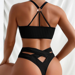 Custom Classical Simple Backless Swimsuit Bikini One Shoulder High Waist <b>Swimwear</b> Women Sexy <b>Beachwear</b> - Product Image 1