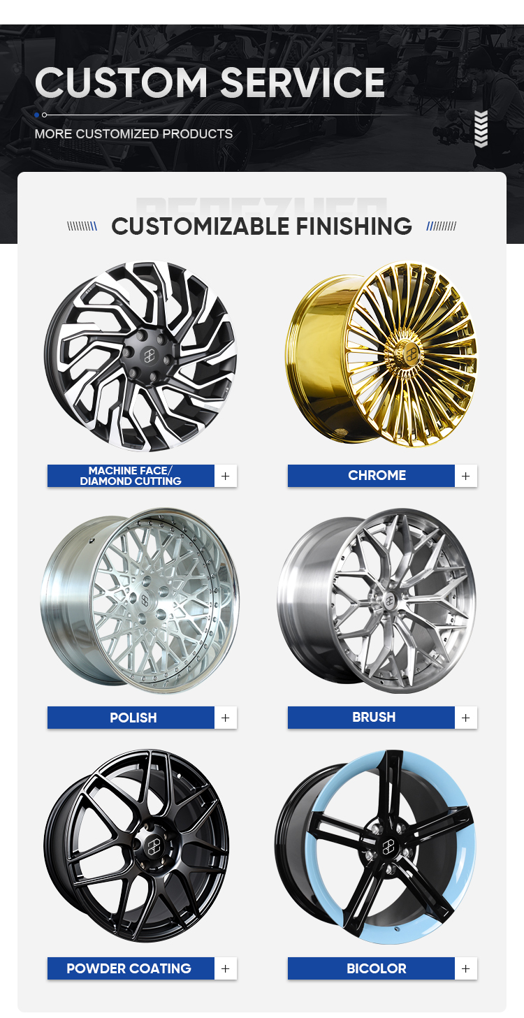 Pengzhen Concave Diamond Cut Multi Spoke Black 20 Inch