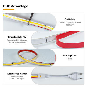 Tira de LED COB de Alto Voltaje 110V/220V, Ultra Brillante, Ahorro de Energía, para Interiores y Exteriores, Señalización Comercial, Impermeable IP65 - Product Image 5