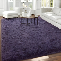 Tapis moderne lavable en machine, à poils longs, doux et moelleux, adapté aux animaux domestiques, pour salon, chambre et salle à manger