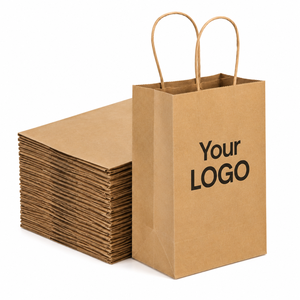 Bolsas de Regalo de Papel Kraft Reciclables, Ecológicas, con Diseño Único y Personalizado, Venta Directa de Fábrica, Bolsa de Papel Kraft Marrón con Asa - Product Image 1