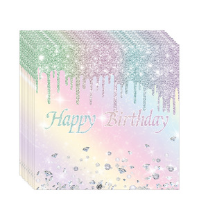Platos de Papel Redondos de Cumpleaños con Diseño de Diamantes Coloridos de Ensueño, 40-60 Piezas, Decoraciones para Mesa de Fiesta - Product Image 3