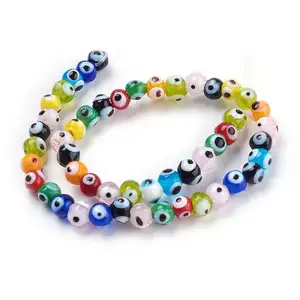 Pandahall 6mm Halloween Eye Handmade Glass Crystal Bulk Lampwork Beads