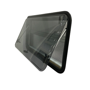 Ventana Lateral Redonda de Aluminio de 1200x500 mm con Esquinas Redondeadas R70 para Autocaravana, Remolque, Cámper, con Vidrio PMMA y Mosquitera - Product Image 1
