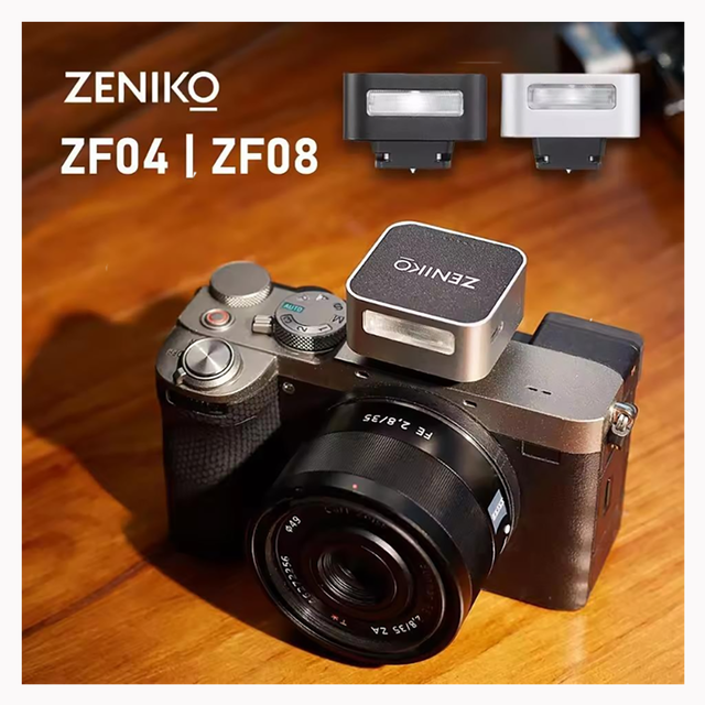 ZENIKO ZF04 ZF08 Mini Retro Flash Universal Hot Shoe Camera Flash Light for Fuji XT5 X100 XM5 Sony ZVE10 A7M4 Nikon Z30 Canon R8