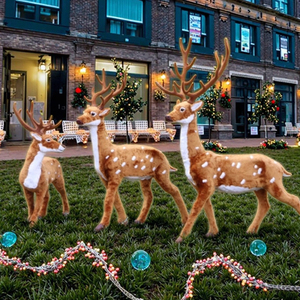 Reno Navideño Artificial Realista <span class=keywords><strong>de</strong></span> Tamaño Natural para Exteriores, Adorno <span class=keywords><strong>de</strong></span> Ciervo Grande 2025 - Product Image 4