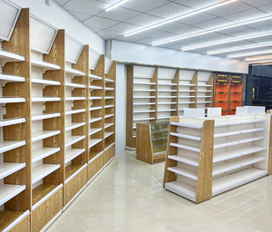 Estante de exhibición de un lado de Servicio Ligero, estante de supermercado para exhibición de tienda, Material de acero de servicio pesado, construcción de madera - Product Image 4
