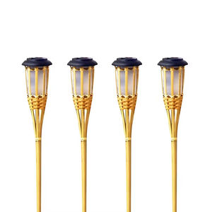 Lampe solaire en bambou imperméable faite à la main pour pelouse, jardin, cour, villa, espaces extérieurs, forme carrée, bambou naturel, torche de patio - Product Image 4