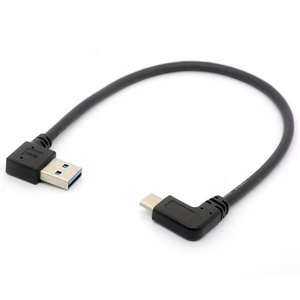 Right Angle USB <strong>C</strong> to USB 3.0 Cable Type-<strong>C</strong> to Type-A Pure Copper Micro-USB Data Charging Cable with Braid <strong>Shielding</strong> for Computer - Product Image 1