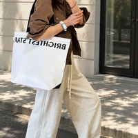 Sac fourre-tout en PP tissé, recyclable et réutilisable, motif lettres, pour supermarché, sac de courses pour les fêtes, logo personnalisé