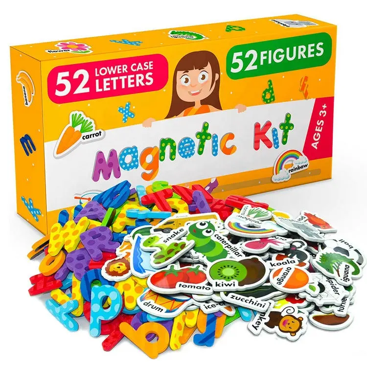 Juego de juguetes educativos personalizados, letras magnéticas de espuma EVA y números, magnéticos suaves con tablero blanco, venta al por mayor