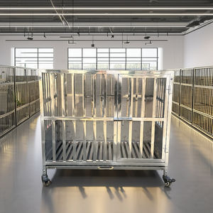 กรงสุนัขและแมวทำจากสแตนเลสกล่องพลาสติกแบบเรียบง่ายสไตล์คลาสสิกระบายอากาศได้ดีดีไซน์ใหม่ - Product Image 1