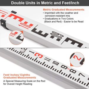 Huepar GR5 Thước Đo Mức 16 Chân, Kính Thiên Văn 5 Phần Với Mức Bong Bóng, Thanh Nhôm Chống Nước - Product Image 2
