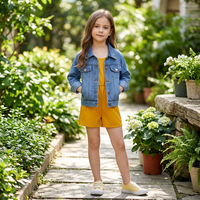 Ensemble de vêtements pour enfants : Combinaison salopette en jean pour petites filles, deux pièces tendance pour le quotidien, en stock, offre spéciale