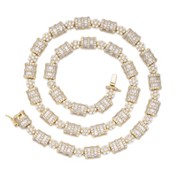 Chaîne de tennis en argent 925 plaqué or véritable, avec moissanite VVS circulaire, bijoux hip-hop tendance, vente chaude pour homme