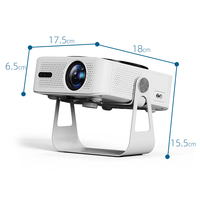 Projecteur LED 4K Android 11 le plus récent, 1080P MINI portable LCD WIFI 6 pour Netflix, correction automatique de la distorsion trapézoïdale, compatible 3D, 760 lumens A50