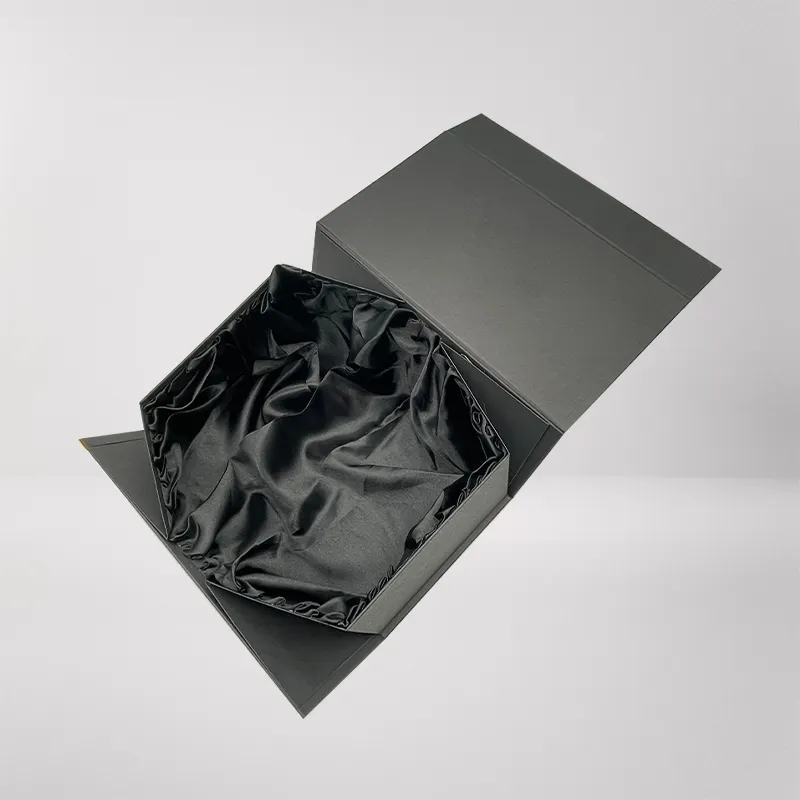 カスタムロゴラグジュアリーリボンヘアエクステンションボックスウィッグ包装磁気折りたたみ式シルクサテン裏地付きギフトボックス