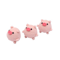 Pendentif porte-clés en forme d'animal mignon en crochet fait main en fil acrylique doux, bijoux tricotés de dessin animé, vente en gros, forme 3D