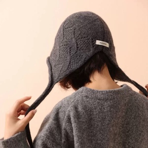 Chapeau en laine 100% pure, <span class=keywords><strong>petit</strong></span> chapeau <span class=keywords><strong>rouge</strong></span> à capuche, tricoté, nouvelle arrivée, chapeau à nouer, style européen-américain pour femmes, 48-50 cm de tour de tête - Product Image 4