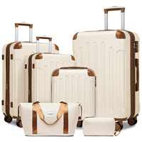 Ensemble de bagages à main unisexe 6 pièces en ABS Spinner personnalisé nouveau Design Vintage 20/24/28 pouces bagage à main voyage trolley valise 360