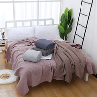 Cubrecama de Tres Capas 100% Algodón, Ligero y Transpirable para Verano, Aire Acondicionado y Siesta