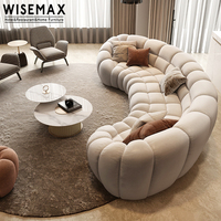 WISEMAX FURNITURE Canapé modulaire en tissu doux de style moderne en forme de L pour salon, canapé inclinable en forme de U, canapé sectionnel