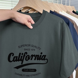 T-shirt <span class=keywords><strong>da</strong></span> uomo casual <span class=keywords><strong>a</strong></span> maniche corte girocollo in cotone pettinato puro stile americano Acme <span class=keywords><strong>M</strong></span> T 1 200g, vestibilità aderente, stampa trendy - Product Image 4