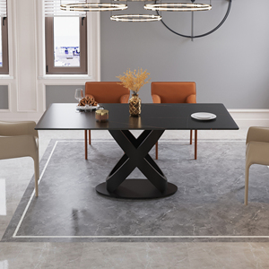 ATUNUS Estilo Nordico <span class=keywords><strong>Mesa</strong></span> Comedor人工ブランコY Negro Mesas De Comedor De Marmolダイニングルームテーブル4人乗り - Product Image 4