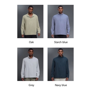 Al por mayor Top <span class=keywords><strong>de</strong></span> invierno con cuello mandarín, media cremallera, bajo holgado y puños ligeros para hombre, deportivo, fitness y running - Product Image 3