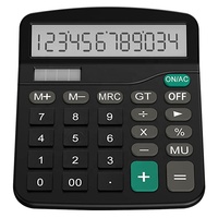 Nouveau design Calculatrice scientifique à fonctions multiples de style noir solaire et électrique à 12 chiffres avec pile bouton