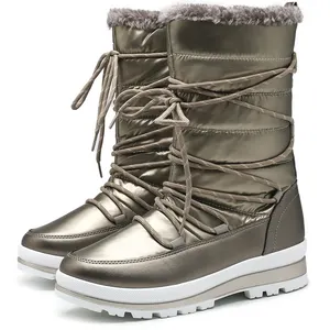 Modische Großhandel OEM Custom Schnüren Wanderschuhe Frauen Schuhe Frauen Winter Schneeschuhe Warme Stiefel für Frauen