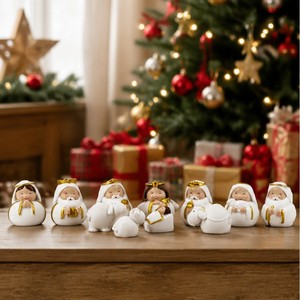 SWAITE Factory Mini-Q Version Resin <strong>Nativity</strong> Scene Figure <strong>Set</strong> 11 Pieces <strong>Christmas</strong> Home Decor Festival Gift Customizable - Product Image 1