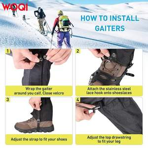 Polainas de senderismo Woqi unisex, impermeables, transpirables, de tela Oxford, protectores de piernas para montañismo, senderismo, camping, deportes en hielo y nieve. - Product Image 5