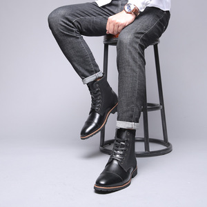 Bottes en cuir tendance Sh10358a pour hommes, bottes hautes d'hiver pour hommes - Product Image 4