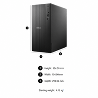 Harga Pabrik PC Desktop Dell Tower ECT1250 AI Baru Intel Core Ultra 5 225 RAM 16GB DDR5 SSD 512GB Komputer untuk Kantor dan Pendidikan
