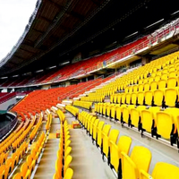 Siège de stade pliable et rotatif avec accoudoirs, chaise de gymnase moulée par injection plastique, sièges pour gradins extérieurs