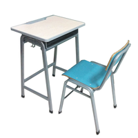 Pupitre et Chaise d'École Classiques en Métal pour Élève Individuel de Collège