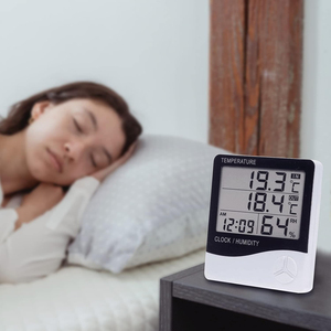 Thermomètre numérique à résistance, hygromètre électronique LCD, mesure de la température et de l'humidité, station météo, horloge intérieure et extérieure - Product Image 2