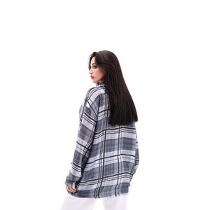 เสื้อเชิ้ตผ้าลินินผู้หญิงลิสบอน แขนยาว ลายสก็อต สไตล์ลำลอง ใส่ได้ทุกวัน ติดกระดุม - Product Image 3