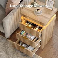 Table de chevet moderne en bois avec tiroir extensible, meuble de chambre à coucher