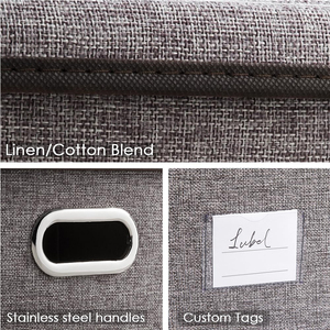 3 Gói Vải Đóng Mở Lưu Trữ Thùng Linen Vải Lưu Trữ Cube Tổ Chức Tủ Quần Áo Thùng Giỏ Có Thể Gập Lại Lưu Trữ Hộp Có Nắp Đậy - Product Image 2