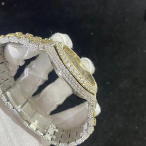 Montre-bracelet automatique en moissanite de qualité supérieure, style hip-hop de luxe, bracelet en acier inoxydable de 20 mm, verre de qualité professionnelle, nouveauté - Product Image 6