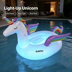 Flotador de Agua con Luz Solar e Inducción, Pato o Unicornio Luminoso, Control Remoto, Anillo Flotante Grande con Asas - Product Image 2
