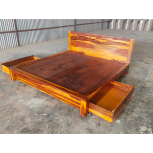 Muebles de sala de estar de diseño más vendidos, cama con almacenamiento que ahorra espacio con dos cajones, muebles de dormitorio Jodhpur a precio de mayoreo. - Product Image 4