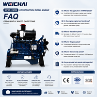 Motor Diésel Weichai WP6G125E22 de 92 kW y 125 HP, 2200 RPM, 6 Cilindros en Línea, Turboalimentado, para Cargadora de Ruedas y Maquinaria de Construcción