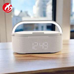 S305 Kreativer Kabelloser RGB-Licht Tragbarer Bluetooth Desktop-Lautsprecher mit <span class=keywords><strong>15W</strong></span> Kabelloser Telefonladestation und Wecker - Product Image 2