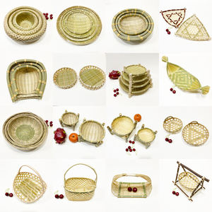 Panier de rangement en bambou tissé à la main, corbeille de fruits créative - Product Image 1