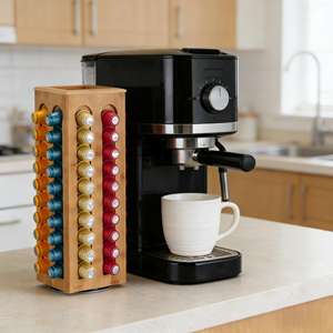 Support de capsules de café rotatif en bambou personnalisé, compatible avec 80 capsules <span class=keywords><strong>Nespresso</strong></span> - Product Image 2